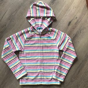 Girls North Face fleece hoodie size medium (10/12)